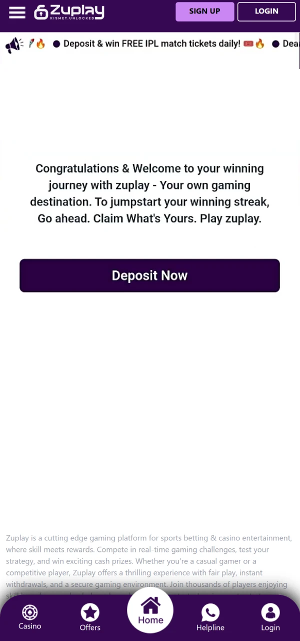 Tap Confirm to finish registration and automatically log into your Zuplay account.