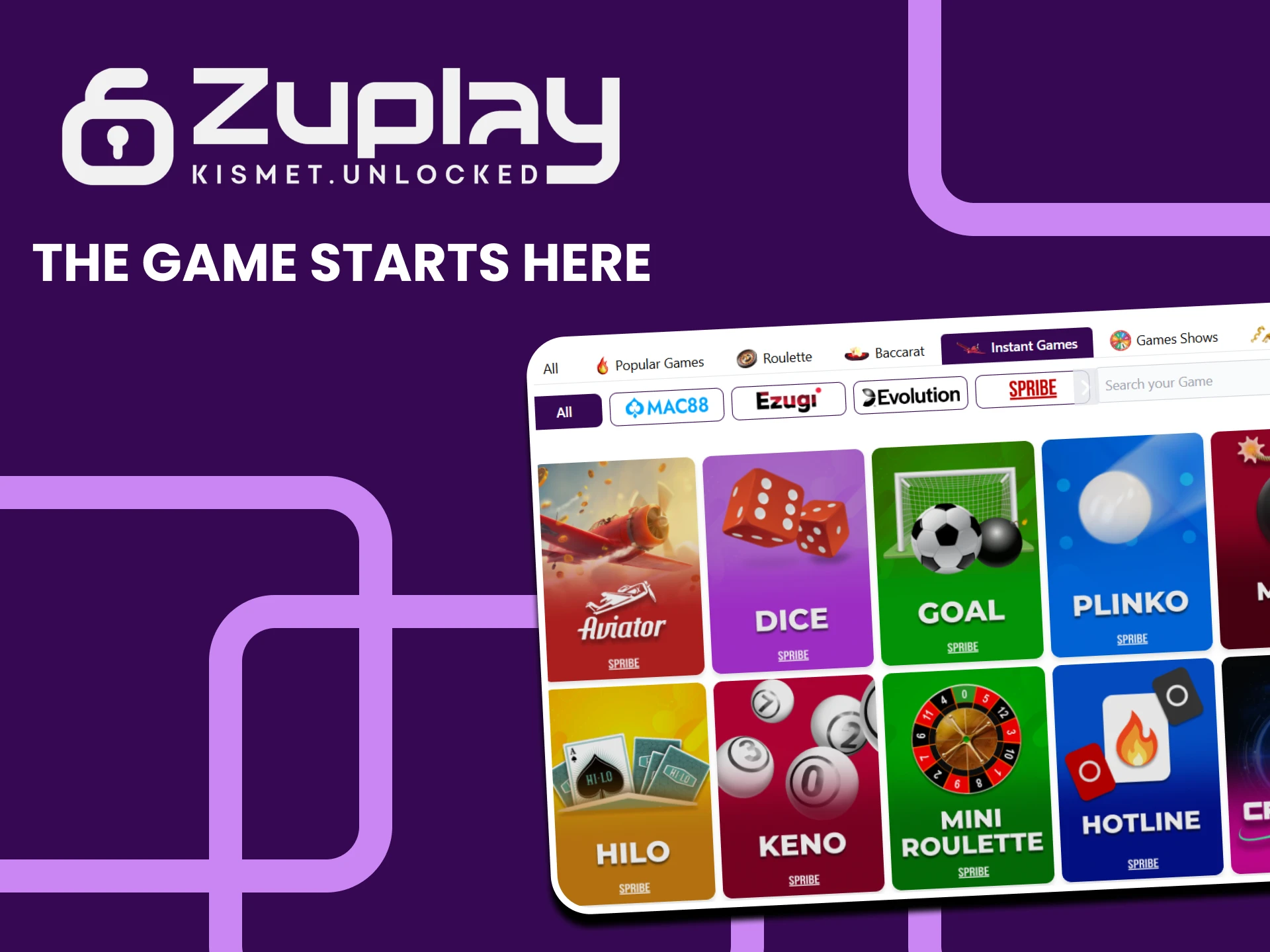 Play games with Zuplay.