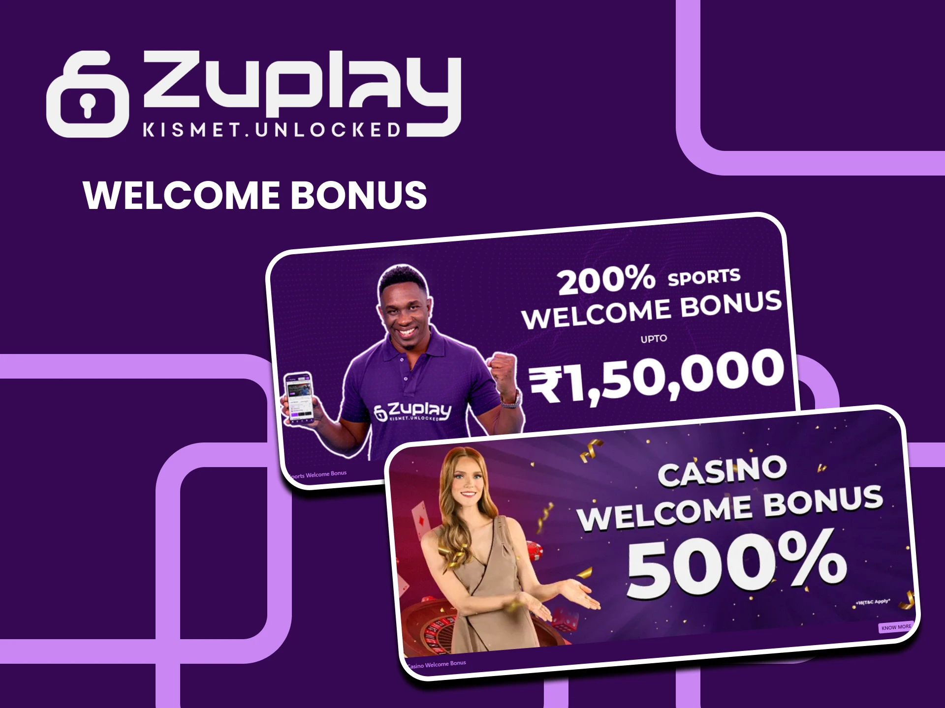 Get welcome bonuses in the Zuplay app.