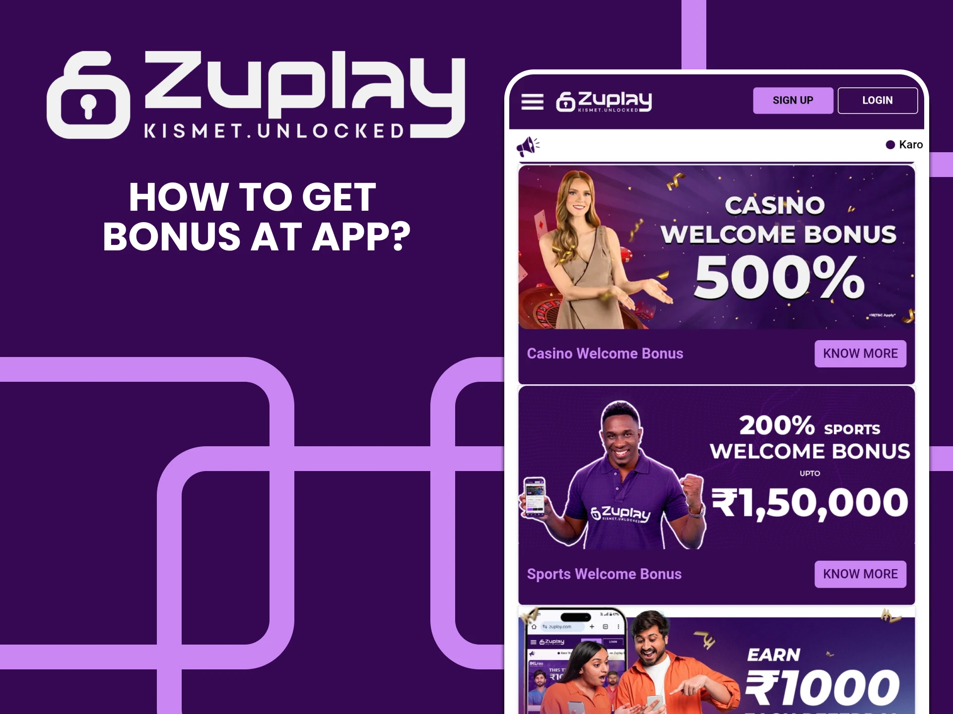 Get bonuses in the Zuplay app.