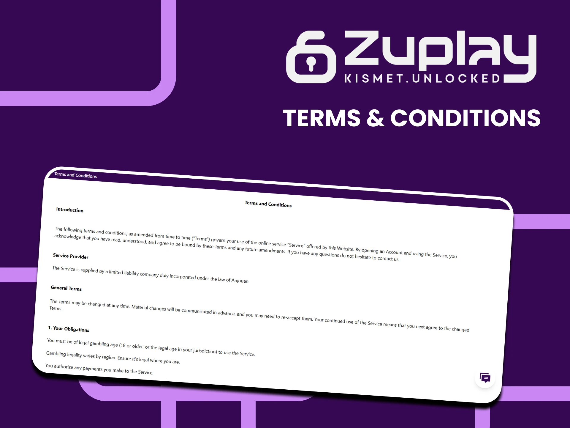 Read the terms and conditions for using Zuplay bonuses.