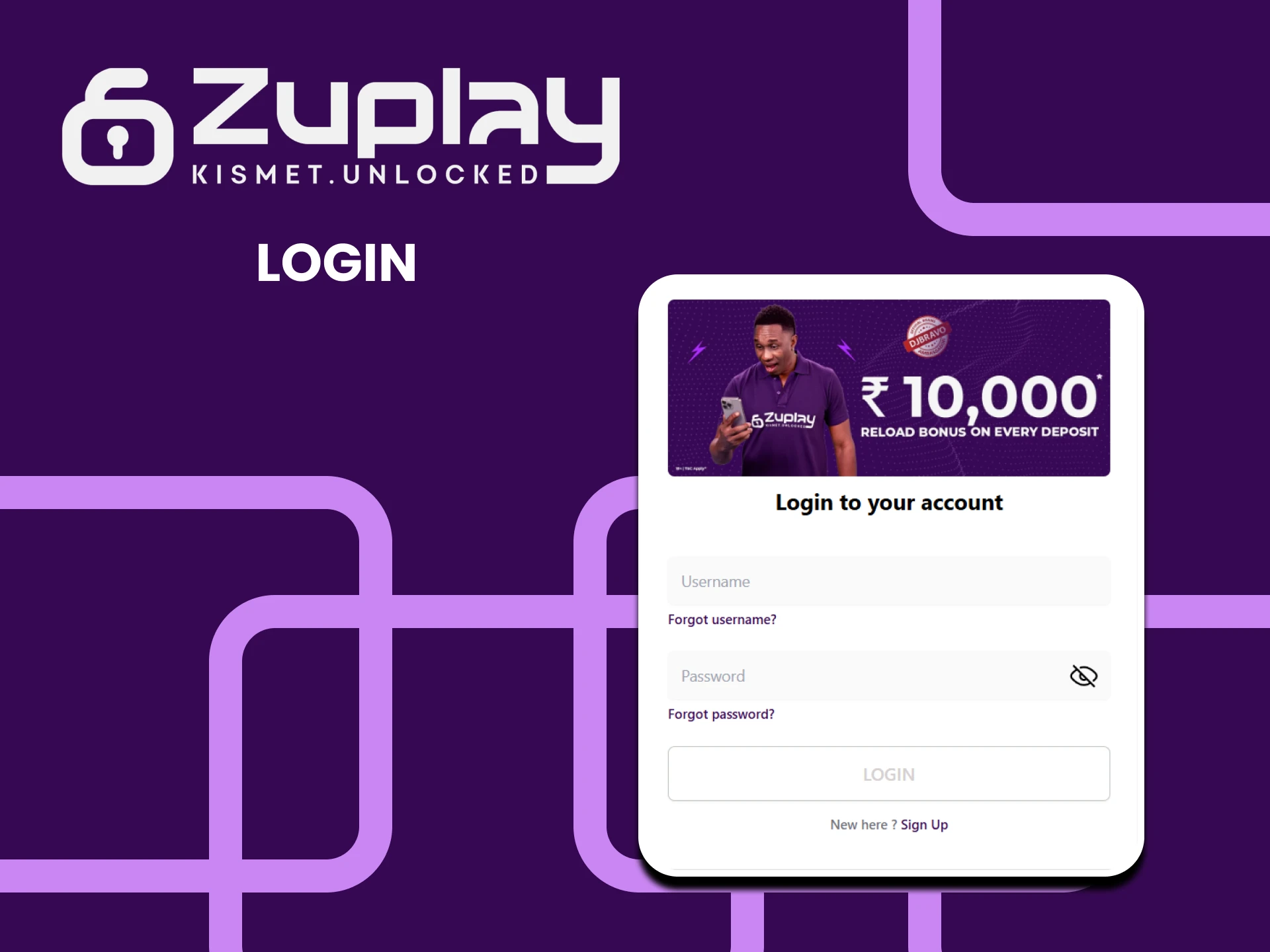 Log in to your personal account on the Zuplay website.
