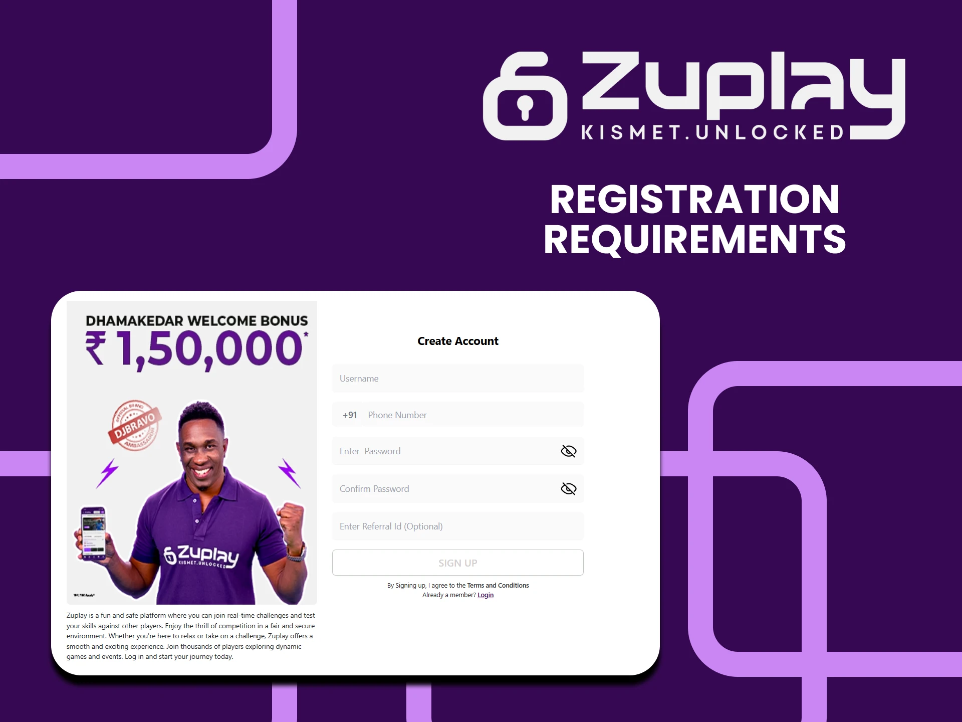 Review Zuplay registration requirements.