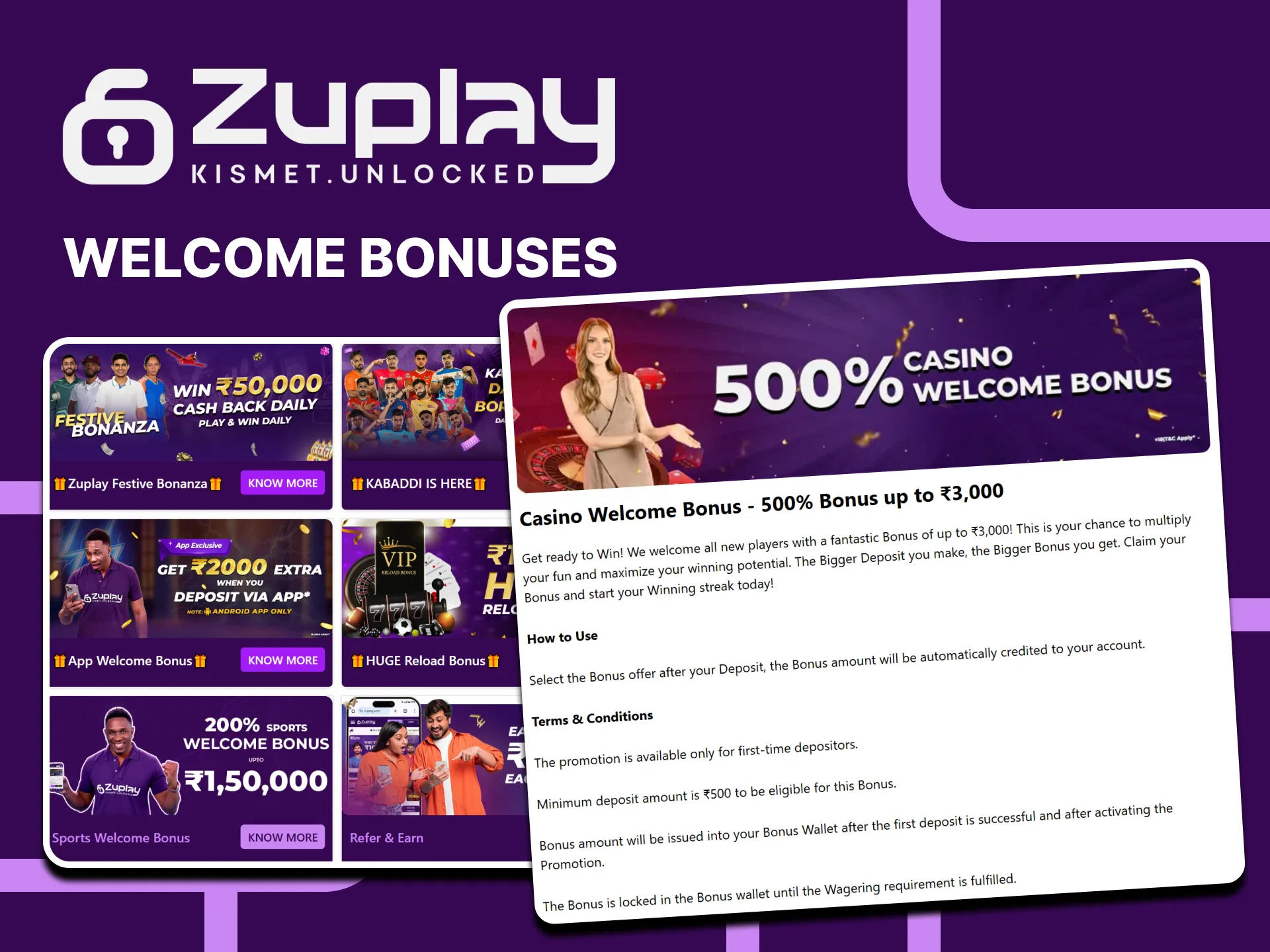 Get welcome bonuses from Zuplay and win more at Crazy Time.