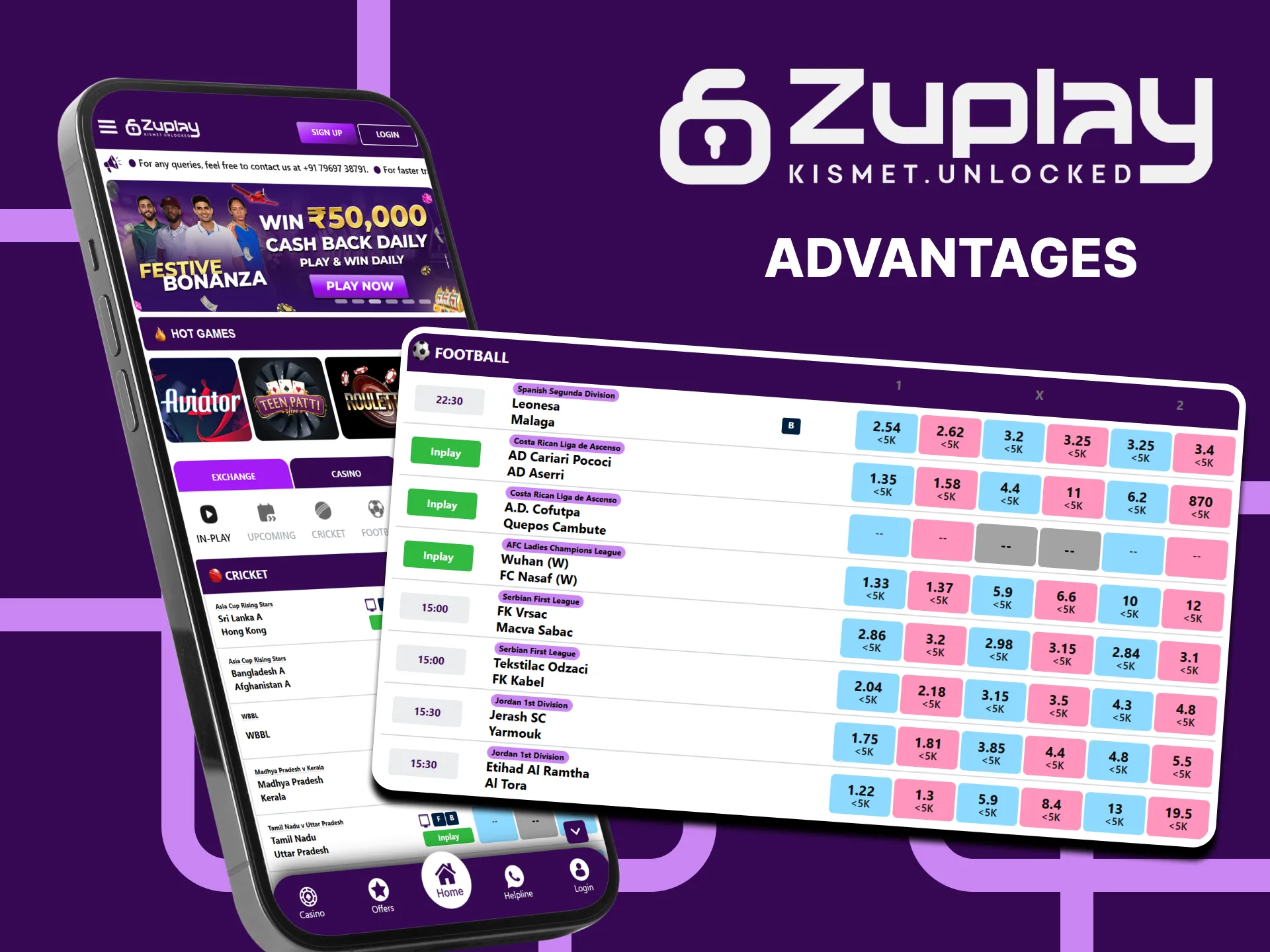 Bet on football with many advantages from Zuplay.